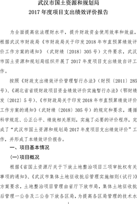 武漢市自然資源和規劃局財政資金項目預算績效評價服務優化路徑研究